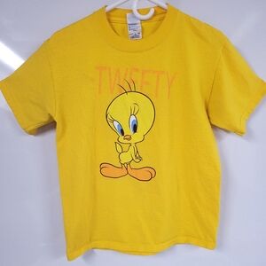Vintage Tweety Bird Looney Tunes Yellow Graphic Tee Youth XL / Adult Small Shirt